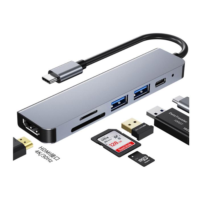 Gambar Type-C Multiport HDMI 4 in 1 / 3 in 1 / 5 in 1 / 6 in 1 / 8 in 1 - CCTPC-AN-601 dari Digitalcity undefined Tokopedia