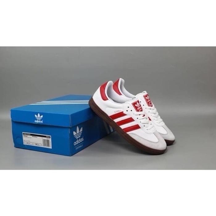 ADIDAS SAMBA VEGAN OG WHITE SCARLET RED GUM ORIGINAL 43 di  Tokopedia
