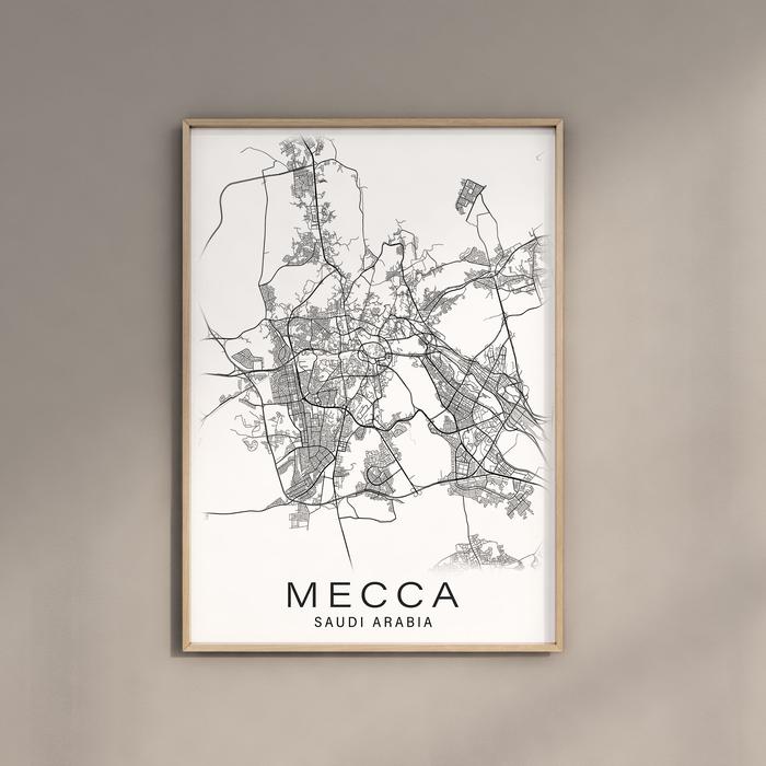Gambar Hiasan dinding , peta Medina , peta Mekah , map Mecca , wall decor - Mecca, 40x60 dari sadean furnihome undefined Tokopedia
