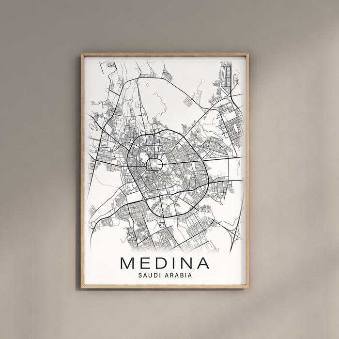 Gambar Hiasan dinding , peta Medina , peta Mekah , map Mecca , wall decor - Medina, 30x40 dari sadean furnihome undefined Tokopedia