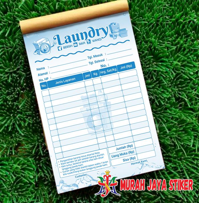 Gambar Nota Laundry 2 Ply / Nota Laundry Isi 100 Lembar - Biru dari Murah Jaya Stiker undefined Tokopedia