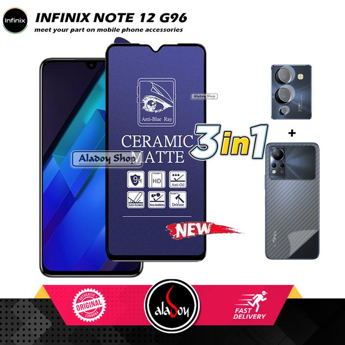 Gambar Anti Gores Blue Matte For Infinix Note 12 G96 +Tempered Glass Camera +Skin dari Agora.official undefined Tokopedia