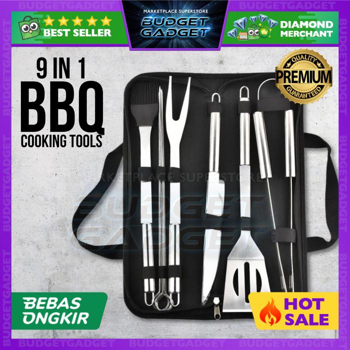 Gambar GLANYOMI Alat Masak BBQ Barbecue Grilling Tools Utensil 20 PCS - KT398 - 9 in 1 dari BudgetGadget undefined Tokopedia
