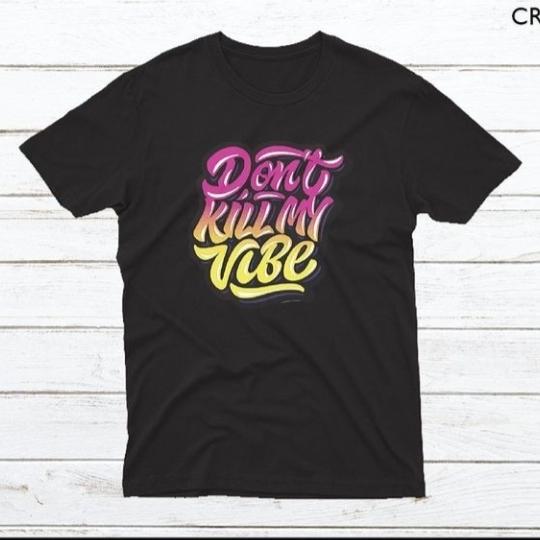 Gambar KAOS PRIA DONT KILL MY VIBE PREMIUM IMPORT - Hitam, S dari Edwin Tan Men Stuff undefined Tokopedia
