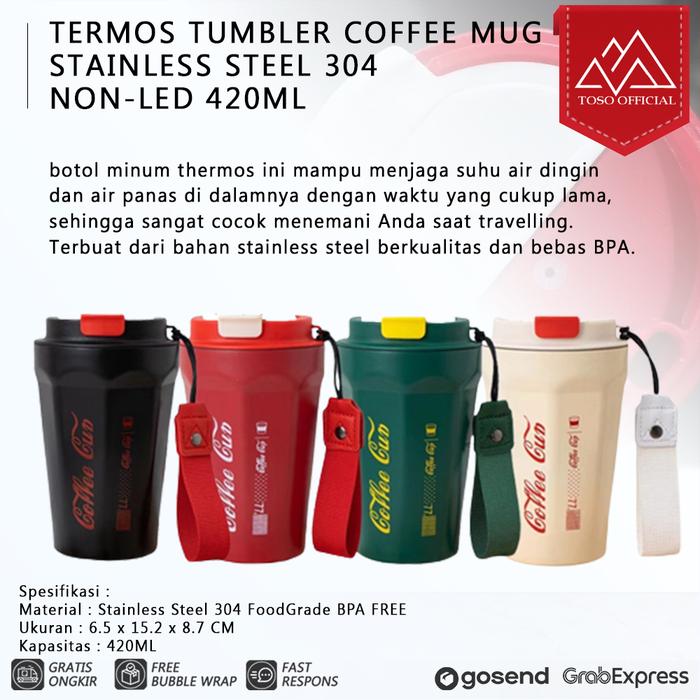 Gambar TERMOS KOPI COLA TUMBLER BOTOL MINUM COFFEE MUG THERMOS CUP GELAS KOPI - Hitam dari Toso Mart undefined Tokopedia