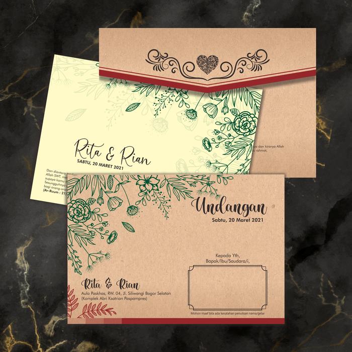 Gambar Undangan Pernikahan Amplop, Surat Undangan Amplop Murah - AMP8103KR dari DNA Printing Bogor undefined Tokopedia