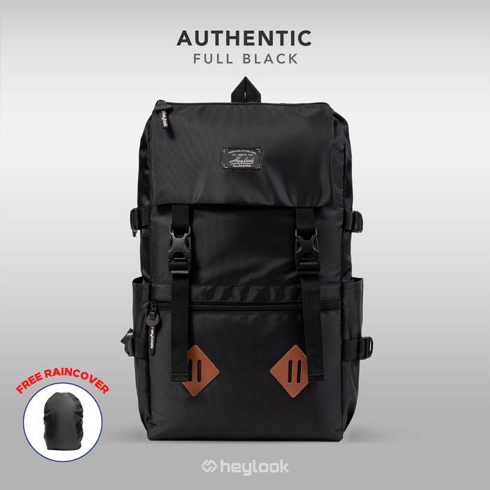 Gambar TAS RANSEL PRIA WANITA BACKPACK AUTHENTIC TAS PUNGGUNG TAS LAPTOP - FULL BLACK dari HEYLOOK PROJECT undefined Tokopedia