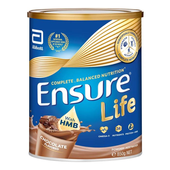 Gambar Abbott Ensure Life Adult Milk Powder Formula (Handcarry Singapore) - Chocolate 850g dari Rabbitto Shop undefined Tokopedia