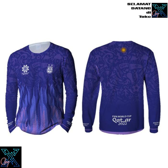 Gambar Baju Kaos Jersey Bola Argentina Away World Cup Piala Dunia Qatar 2022 - Panjang, S dari Clamp X undefined Tokopedia