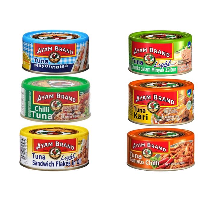 Gambar AYAM BRAND 160 GR IKAN TUNA KALENG BANYAK VARIAN RASA HALAL dari Cici Grocery Jakarta undefined Tokopedia