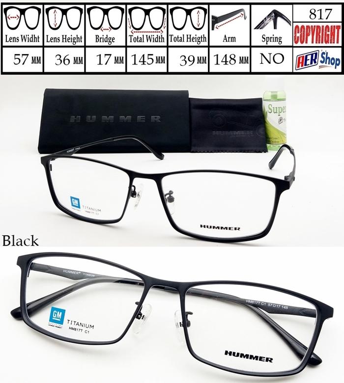 Gambar kacamata original HUMMER TITANIUM kacamata bisnis minus frame ringan - 817-Black dari Zee Eyewear undefined Tokopedia