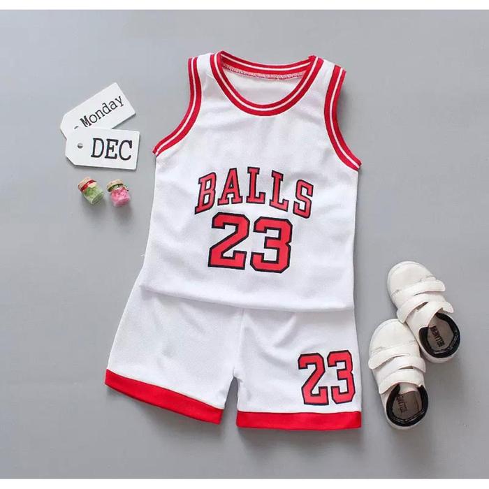 Gambar SETELAN BAJU LEKBONG BASKET ANAK LAKI LAKI TERBARU UMUR 1-5 TAHUN - Putih, 2 tahun dari RAISA STORE30 undefined Tokopedia
