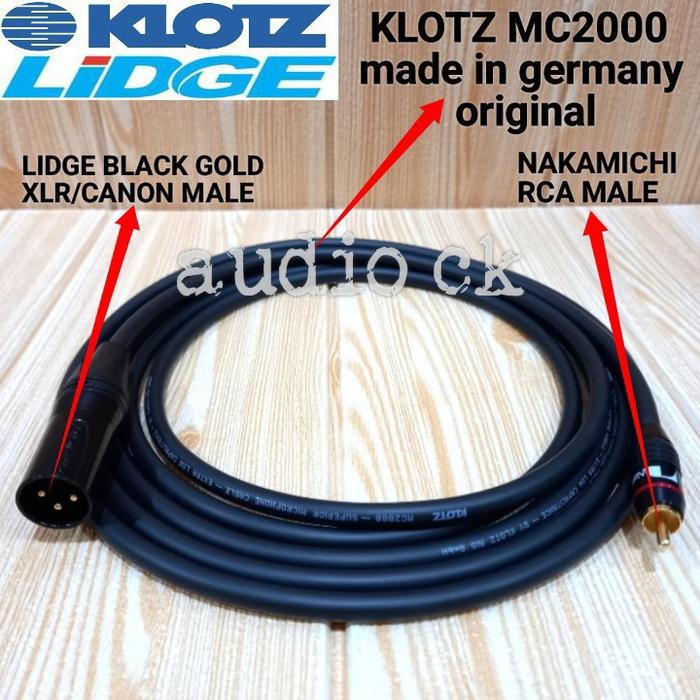 Gambar KABEL KLOTZ MC2000 ORIGINAL JACK XLR MALE TO RCA MALE 1M-5M - Merah, 1meter dari AUDIO CK undefined Tokopedia