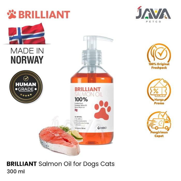 Brilliant Salmon Oil Dog Cat 300ml (made in norway) BKN ZESTY PAW di  Javapetcosemarang Tokopedia