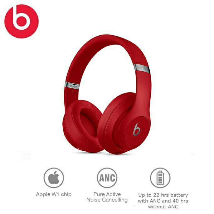Beats Studio3 Wireless Over Ear Headphones Red 2025