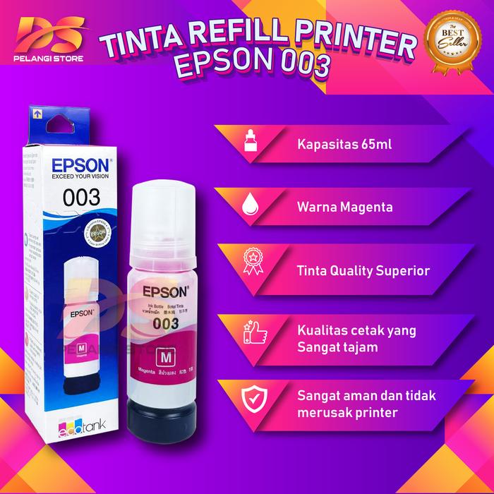 Gambar Tinta Printer 003 Tipe Printer L1110 L3101 L3100 L3110 L3150 L5190 - Merah dari Pelangi Stores_NEW undefined Tokopedia
