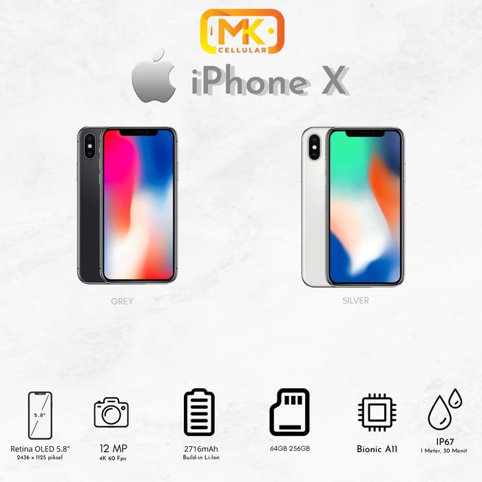 Gambar Second iPhone X 256GB ALL COLOUR - Silver dari MK Cellular Medan undefined Tokopedia