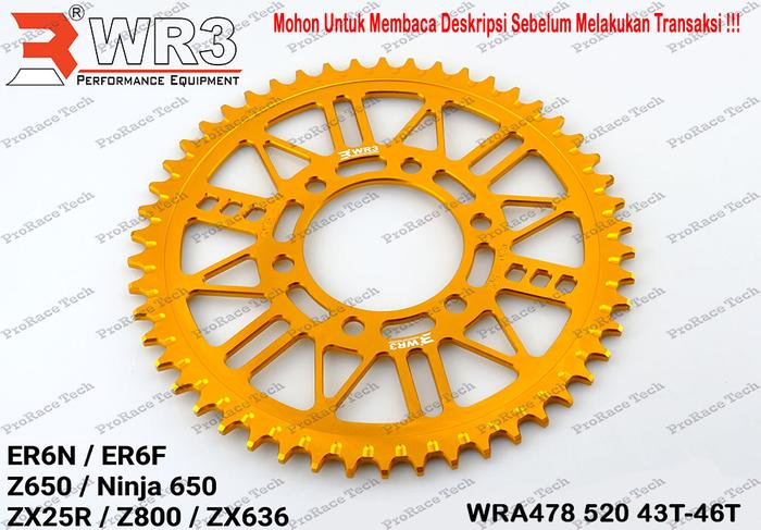 Gambar Gear Racing Belakang WR3 WRA478-520 ER6N / ZX6R / Z800 / Z900 - Gold, 46 dari ProRace Tech undefined Tokopedia