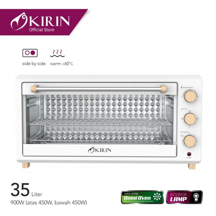 Gambar Oven Kirin KBO-350WB Kirin Oven Listrik 35 Liter KBO 350 WB Low Watt - Putih dari Golden Electronic undefined Tokopedia