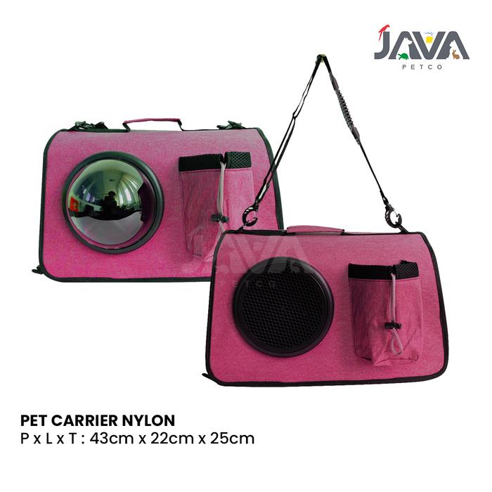 Gambar Pet Carrier Nylon - Tas Ransel Anjing Kucing " SLING GLASS " - Merah dari Java Petco undefined Tokopedia