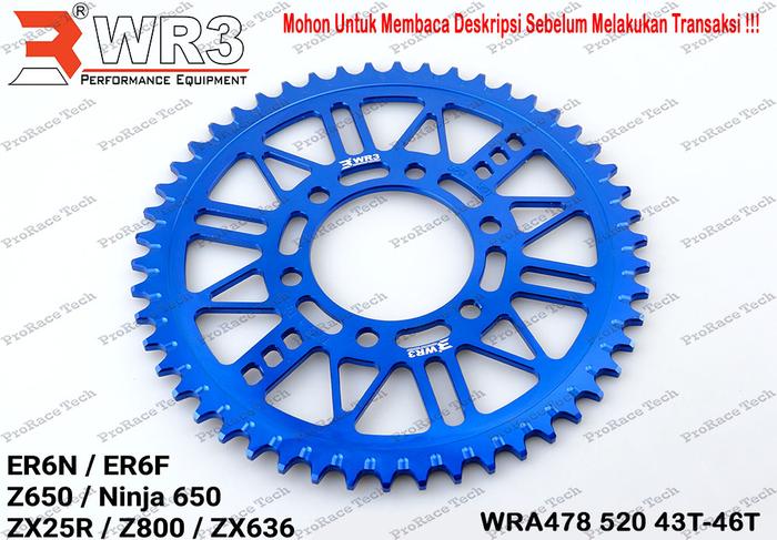 Gambar Gear Racing Belakang WR3 WRA478-520 ER6N / ZX6R / Z800 / Z900 - Biru, 44 dari ProRace Tech undefined Tokopedia