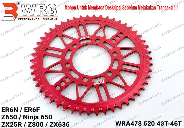 Gambar Gear Racing Belakang WR3 WRA478-520 ER6N / ZX6R / Z800 / Z900 - Merah, 44 dari ProRace Tech undefined Tokopedia