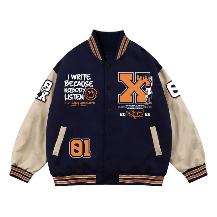 Gambar Jaket Varsity X Urband Fleece Reakleas Team A381 - Navy, S dari X URBAND ABSOLUTE undefined Tokopedia