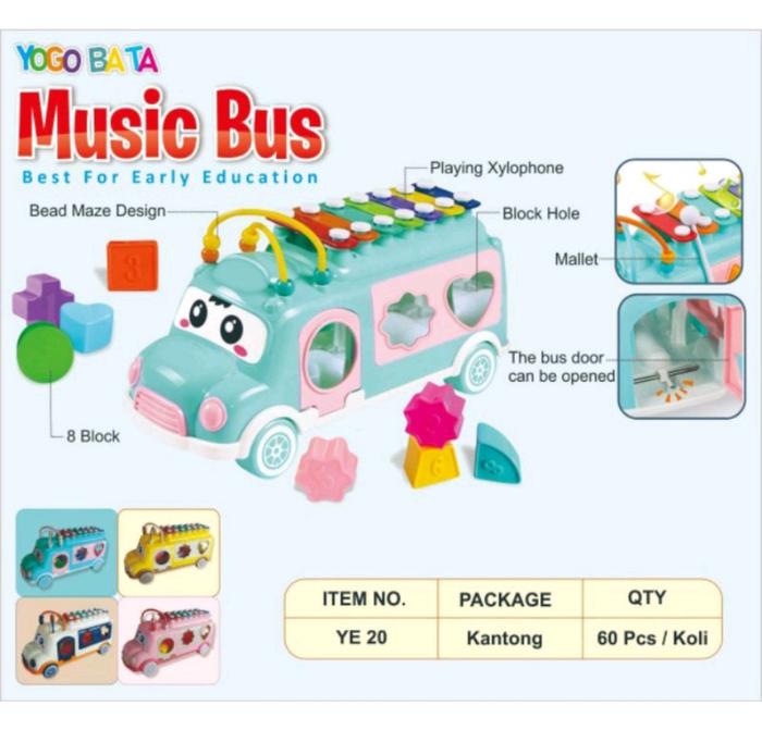 Gambar LEEMAN - MAINAN EDUKASI MOBIL BUS XYLOPHONE KEMASAN KANTONG - YE 20 - 1 SET dari leemantoys undefined Tokopedia