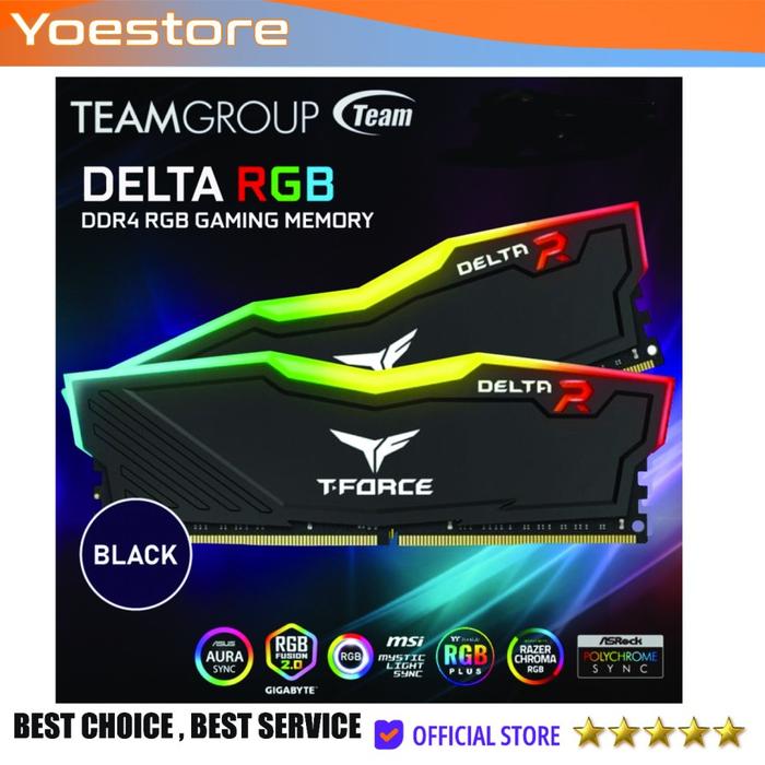 Gambar TEAM T-Force Delta RGB (2x32 pc 3200 ) 64GB DDR4 kit 3200MHz - Hitam dari YOESTORE undefined Tokopedia
