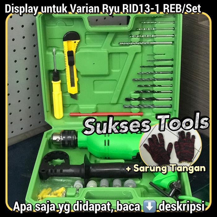 Jual Mesin Bor Tembok Beton Set 27pcs Ryu RID Reversible Impact Drill ...