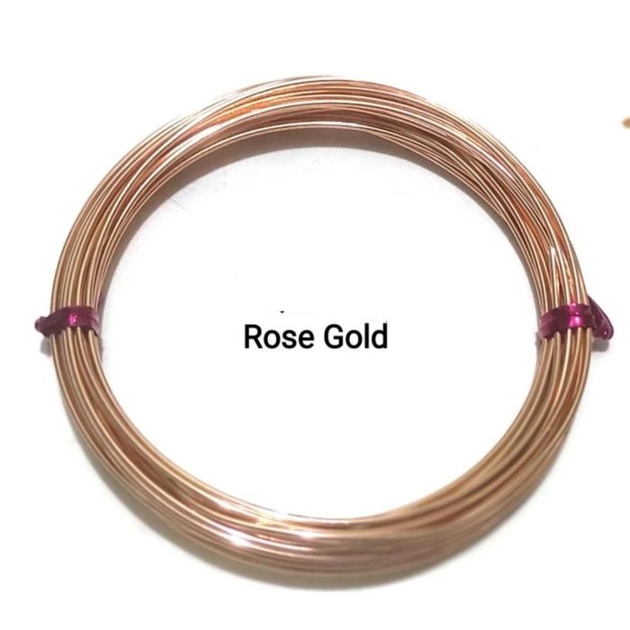 Gambar Kawat Aluminium1,2mm - Aluminium Wire - Kawat Warna - Kawat Perhiasan - Rose Gold dari Tonaza undefined Tokopedia