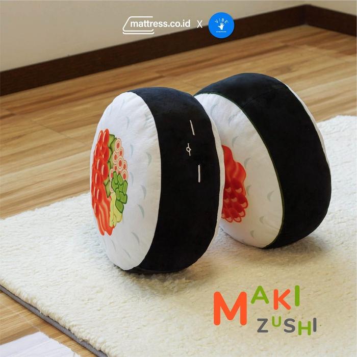 Gambar Sushi Cushion Boneka bento Mattress x Vibe Onigiri Maki Salmon Bantal - Maki dari mattresscoid undefined Tokopedia