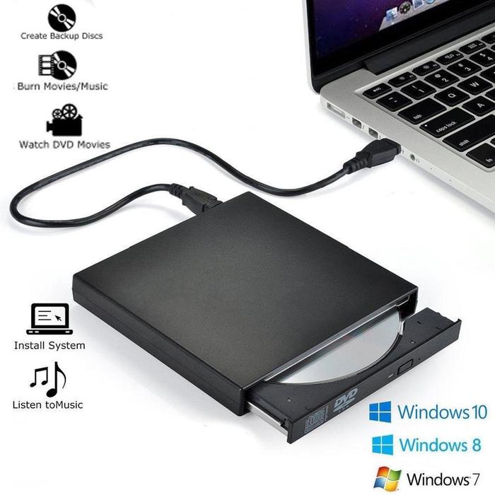 Gambar USB DVD CD ROM RW R External ROM RW Slim Portable Laptop Optical Drive - Hitam dari SBP27 Store undefined Tokopedia