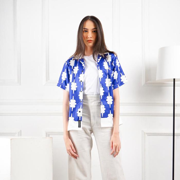 Gambar Kemeja Fullprint Oversized - BONHAM - TANGEN PENDEK, XS dari Tokobajubaju undefined Tokopedia