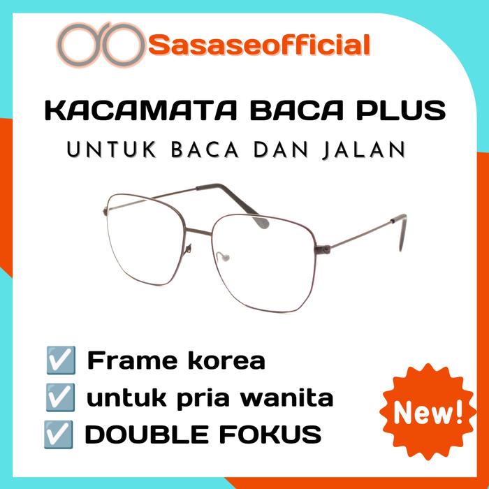 Gambar Kacamata Baca Dan Jalan Wanita Jauh Dekat Kekinian Frame Korea Besi - Hitam, +125 dari SEAN-KACAMATA undefined Tokopedia