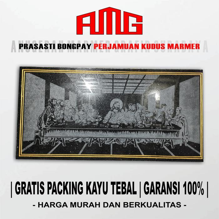 Gambar Grafir Perjamuan Kudus untuk Makam Bongpay China Bahan Marmer Import - 40x60 dari Anugerah Marmer Grafir Sby undefined Tokopedia