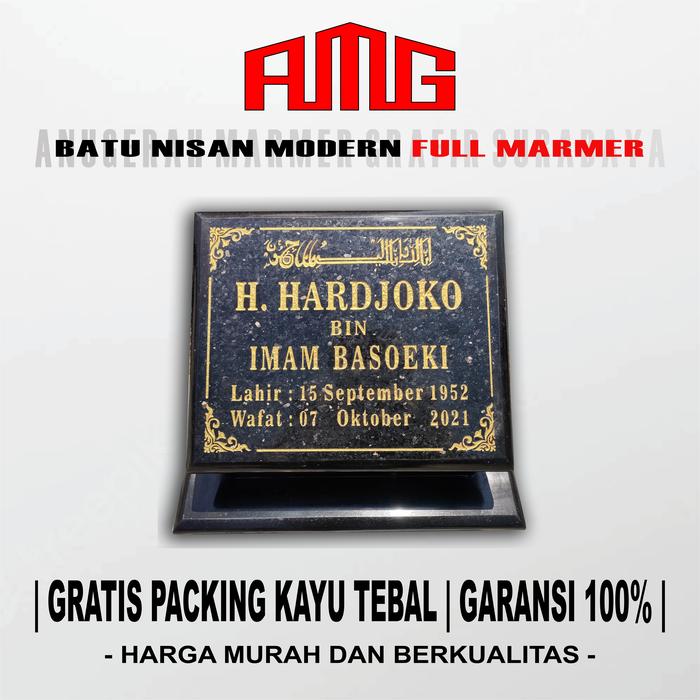 Gambar Batu Nisan Model Modern Bahan Full Marmer Import Jenis Gold Black Tebal Bahan 2cm Awet Tahan Lama - 20x25 dari Anugerah Marmer Grafir Sby undefined Tokopedia