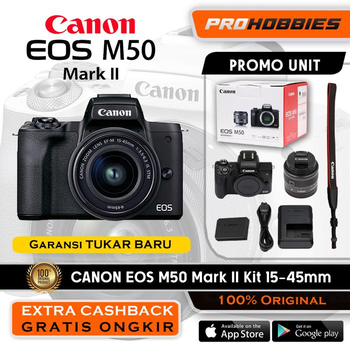 Gambar Canon EOS M50 Mark II Kit 15-45mm Camera Mirrorless M50 ii - PROMO UNIT dari Prohobbies undefined Tokopedia