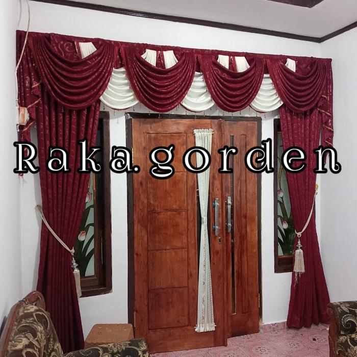 Gambar gorden model Spanyol gorden pintu depan - Merah, lebar 300 dari interior desainer gorden undefined Tokopedia
