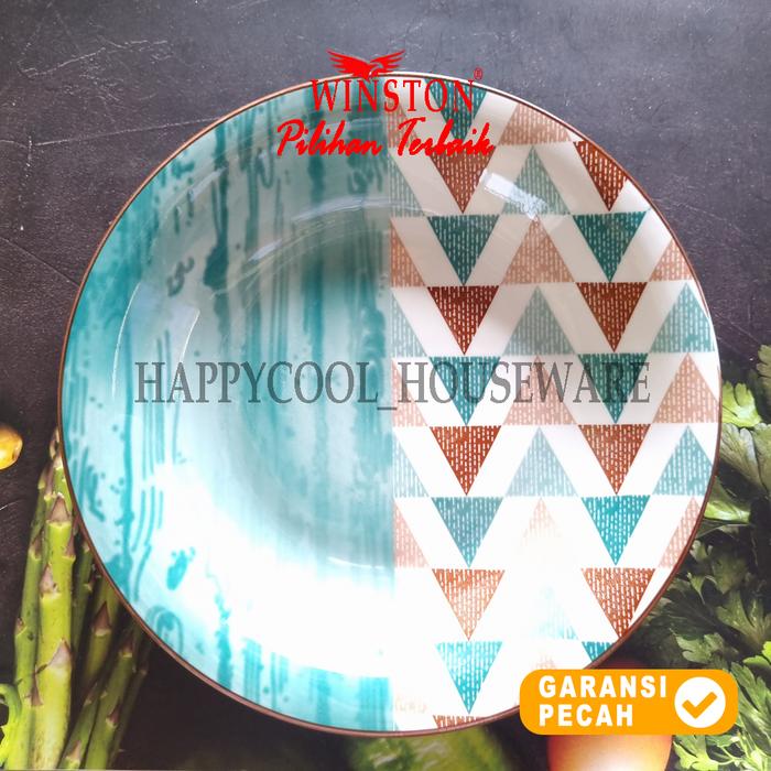 Gambar WINSTON Piring Lontong Keramik 9,25in Green Forest | Piring Makan 23cm - CORAK FOREST A dari HappyCool Houseware undefined Tokopedia