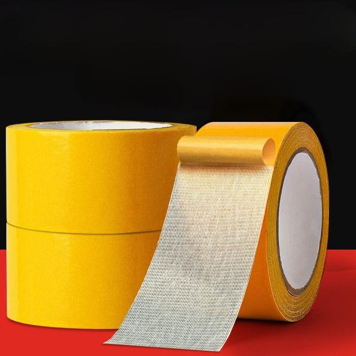 Jual Double Tape Kuning Super Kuat Tahan Air Isolasi Dua Sisi Cuaca ...