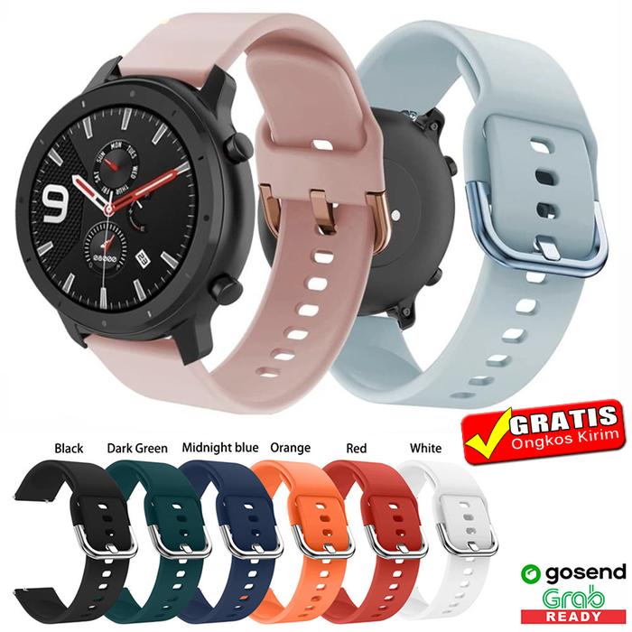 TALI JAM STRAP WATCH RUBBER KARET FOR XIAOMI HUAMI AMAZFIT GTR 47mm 22mm  Black