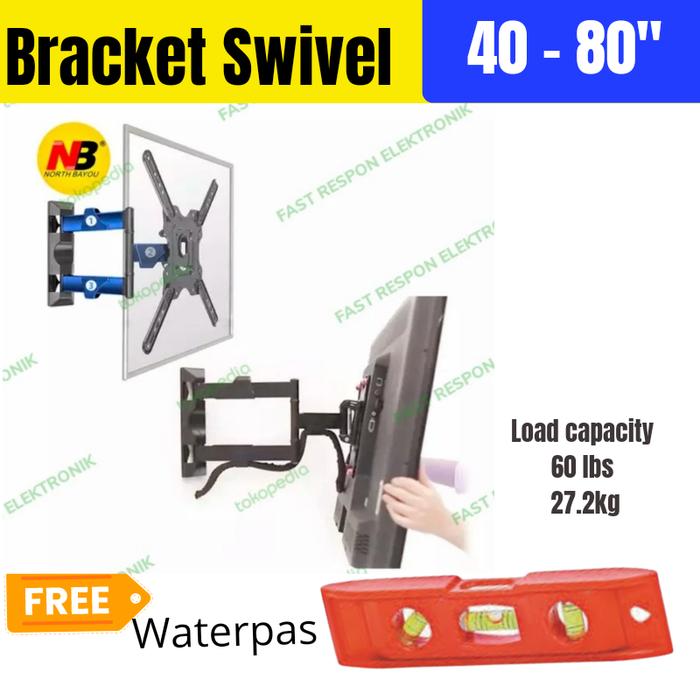 Gambar Nb Bracket Tv 32 inch Braket Tv 50 Inch -75 Inch Swivel 6 Arah - 32-55" dari FAST RESPON ELEKTRONIK undefined Tokopedia