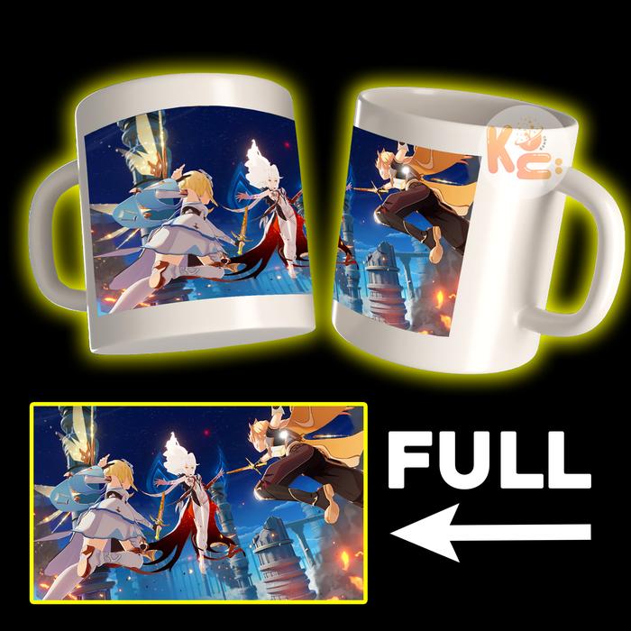 Gambar 2023 Mug Genshin Impact Aether Lumine Porselen Keramik Gelas Cangkir - The Beginning dari Kawaii Universe undefined Tokopedia