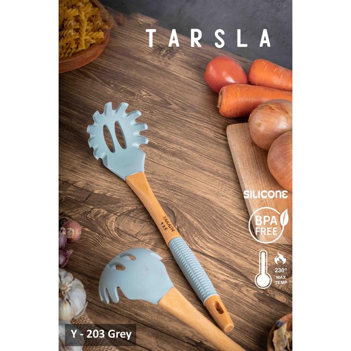 Gambar Tarsla Alat Masak Silikon Y-203 Peralatan Dapur Food grade BPA Free Kayu Kitchenware - D203GREY dari TARSLA OFFICIAL undefined Tokopedia
