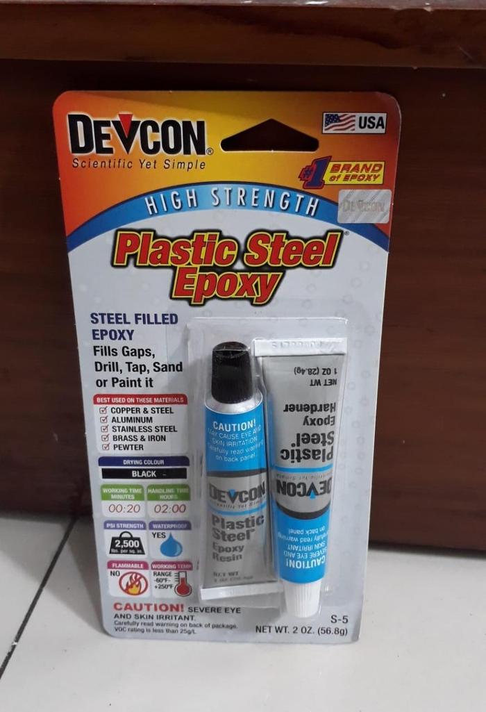 Gambar Lem Besi Plastic Devcon Plastic Steel Epoxy DEVCON 56.8 GR - DEVCON S-5 dari Didopro undefined Tokopedia