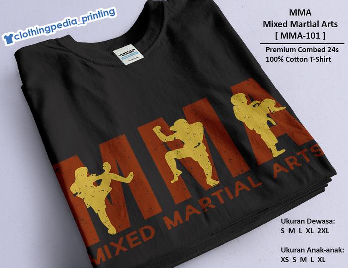 Gambar Kaos MMA Mixed Martial Arts Logo Fighting Karate Muay Thai T-Shirt - Hitam, Anak S dari Clothingpedia_Printing undefined Tokopedia