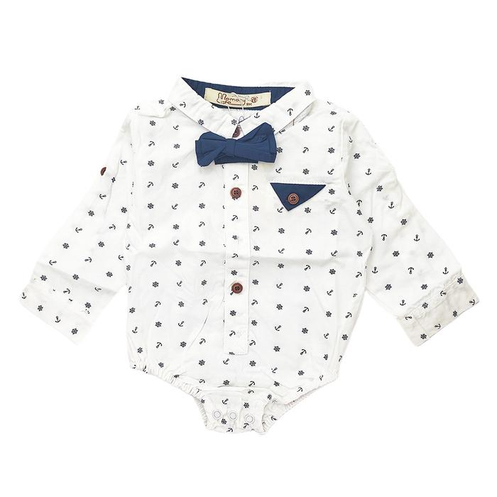 Gambar MemoryLife - Damian Bodysuit Set | Setelan Bodysuit Premium Anak 9-36M - White Anchor, 9m dari MemoryLife Shop undefined Tokopedia