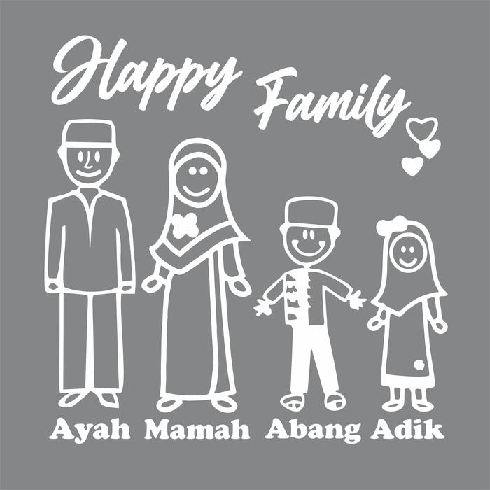 Gambar CUTTING STICKER MOBIL STIKER HAPPY FAMILY STIKER KACA HAPPY FAMILY TER - 5, Merah dari vian_sticker undefined Tokopedia