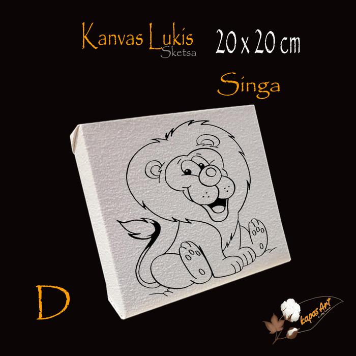 Gambar Kanvas Sketsa Gambar Mewarnai 20x20cm Siap Pakai - Singa dari KAPAS ART undefined Tokopedia